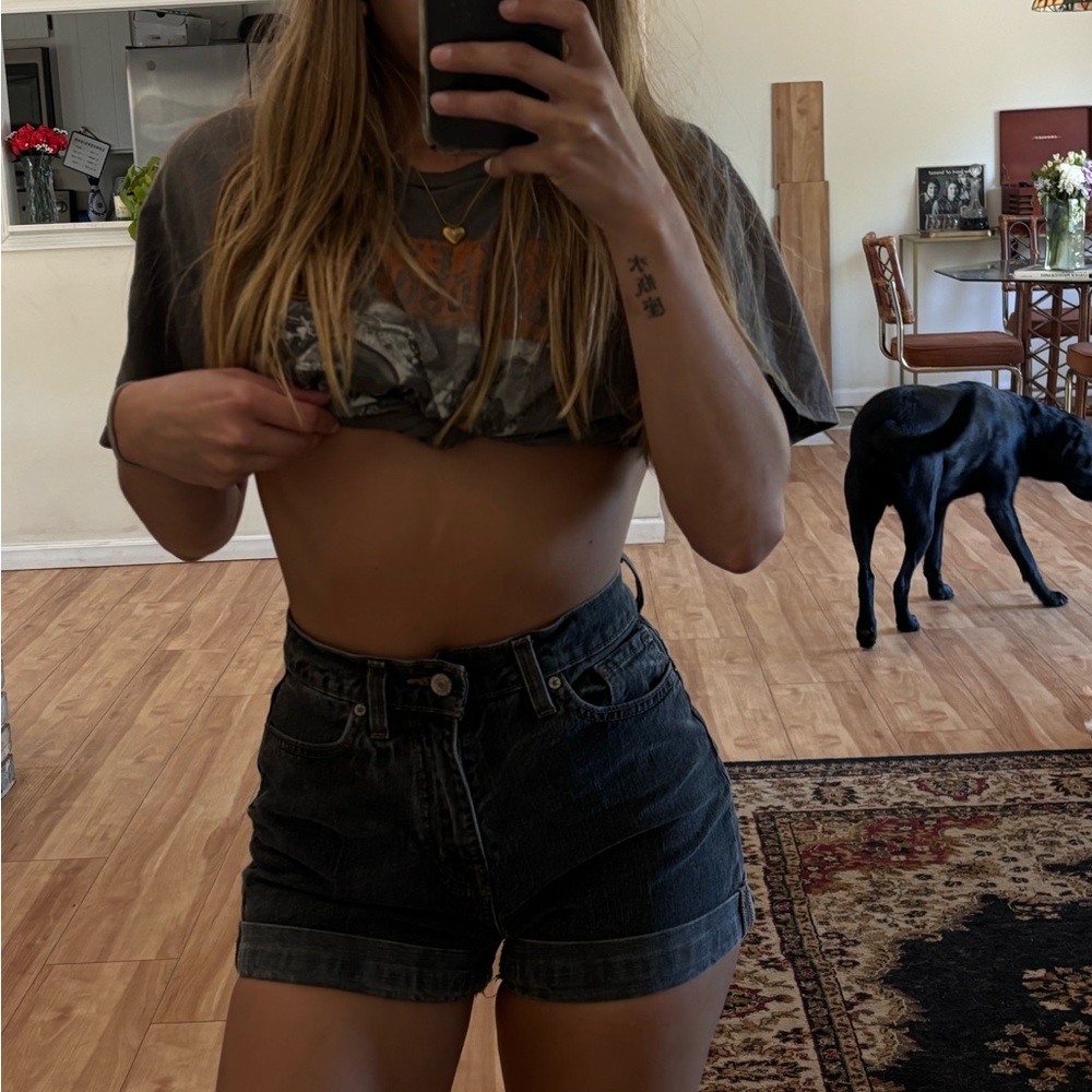 BDG Black Mom High-Rise Denim Shorts